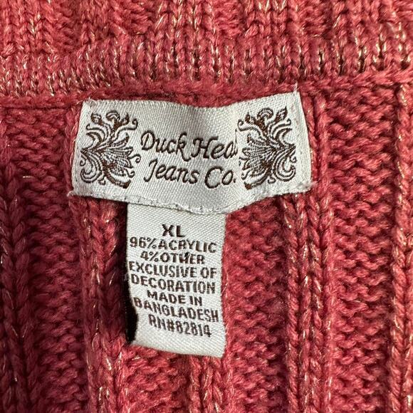 Y2K Duck head coral vneck sweater - Picture 8 of 8